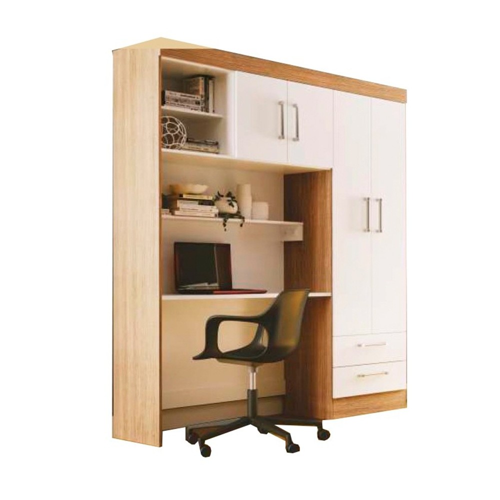 Santi Morumbi Guarda Roupa Bambinello Office 4 Portas 2 Gavetas Duetto Branco Brilho